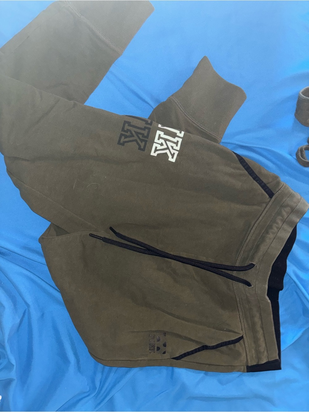 Victoria's Secret PINK Olive Green Joggers with Black Waistband